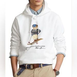 Polo by Ralph Lauren White Hoodie with Ski Bear
